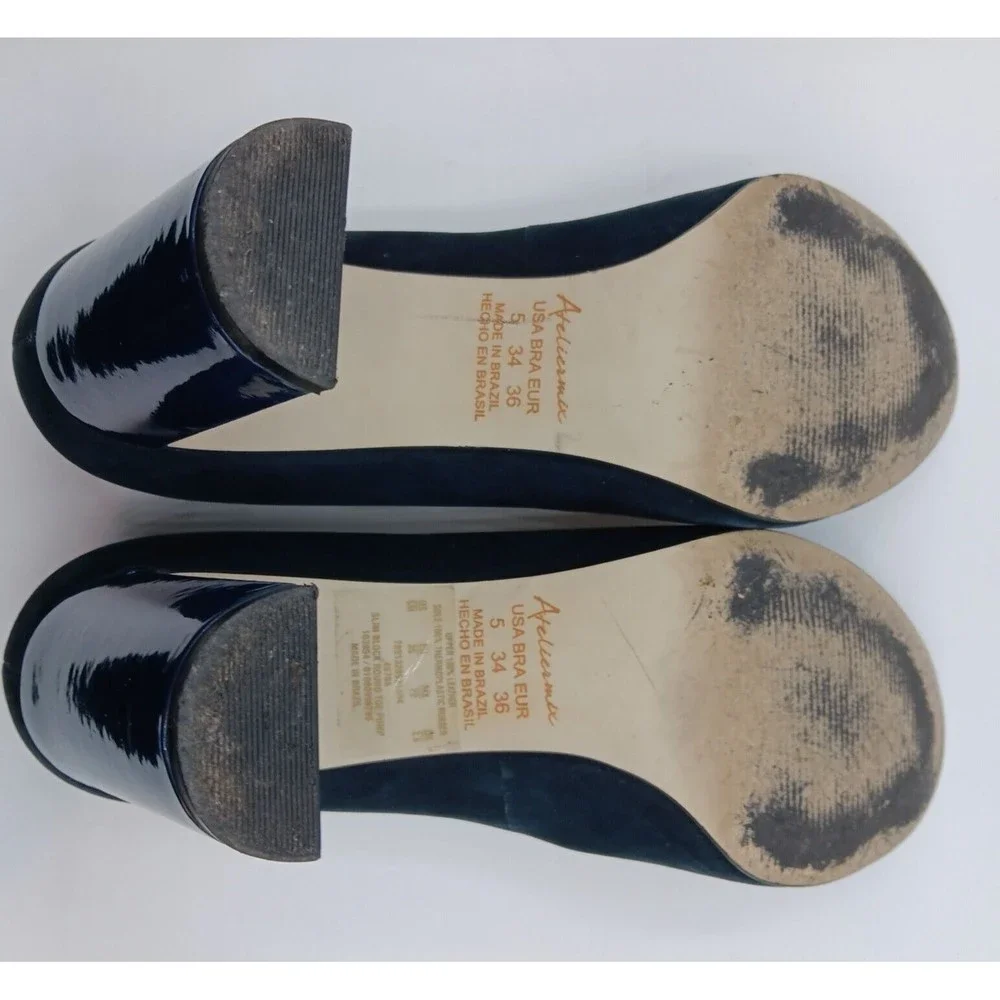 Ateliermix Women's , Block Heel Pumps, Blue Size‎ 5M